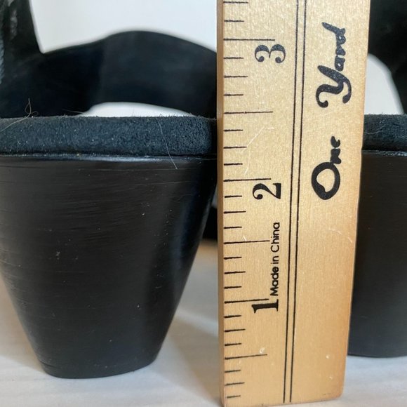 Munro Black Darling Mixed Media Strappy Open Toe Sandals Size 10.5W Elegant - Picture 8 of 8